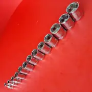 NEW 1/4 to 1" CRAFTSMAN Easy Read 13 Piece 3/8 Drive 6pt Shallow SAE Socket Set