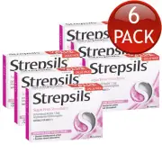 6 x Strepsils Sugar Free Strawberry Flavour Lozenges Sore Throat Relief 36 Pack