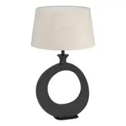 Eglo Lighting Diezma Abstract Table Lamp Small - Black/Natural Linen Shade