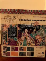 New GRAPHIC 45 Journaling & Ephemera Cards And 8x8 Paper Midnight Masquerade