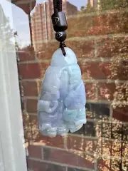 Certified Grade A Burma Jadeite Cabbage Design Pendant Purple Tone