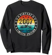 [X.Style] Vintage 2007 Limited Edition 16th Birthday 16 Year Old Retro Sweatshirt ds1241 Sweater (S) Black
