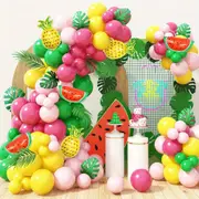 131Pcs Tropical Fruit Balloon Wreath Arch Kit Birthday And Summer Party Decoration Indoor And Outdoor Decoration Use