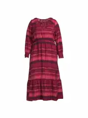 Terra & Sky Women's Plus Peasant Tiered Long Sleeve Maxi Dress 4X