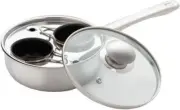 Egg Poacher Pan Stainless Steel 2 Cup Poached Egg Cooker Maker Kitchen Tool