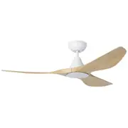 Surf DC Ceiling Fan 52" With LED Light White and Oak Blade - 20549916