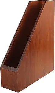 Angoily Box Brown Wooden Display Organizing Decor Vertical File Organizer for Desk