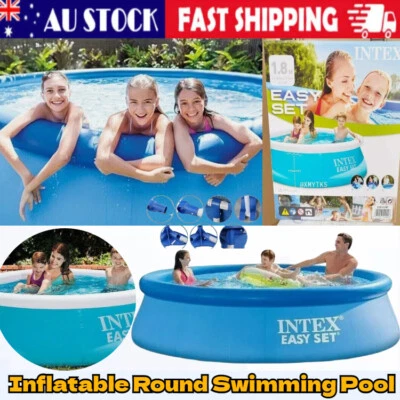Children Kids Adult Inflatable Round Swimming Pool Family Above-Ground Pool Gift