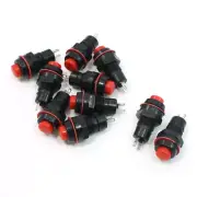 10 PcsSPST OFF/(ON) N/O NO Cap Round Momentary Push Button Switch Lock
