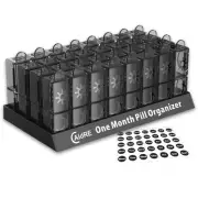 Monthly Pill Organizer 2 Times a Day, CAidRE 30 Day Pill Organizer AM PM, One...