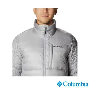 【Columbia 哥倫比亞 官方旗艦】男款- Omni-Heat黃金鋁極暖羽絨外套-淺灰色(UWE49930LY / 羽絨.黃金鋁點.發