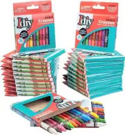 IDIY Individually Packaged Wax Crayons - 12 colors, 288 pcs, ASTM Tested