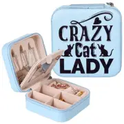 Travel Portable PU Jewelry Box Small Jewelry Organizer Storage Case for Blue
