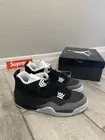 11.5 Men's Air Jordan 4 Retro "Fear" Fear 4s FQ8138-002 Black/White Brand New!
