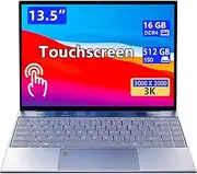 13.5-inch Portable Touchscreen Laptop, (16GB RAM, 512GB SSD), 3K (3000×2000) IPS, Celeron N95 Processor up to 3.4 GHz, Backlit Keyboard, Fingerprint Unlocking