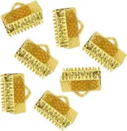 Homoyoyo 100pcs 1cm Plated Metal Fastener Clasps Cord Ends Buckles Zipper Clips for DIY Jewelry Accessories
