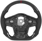Carbon Fiber Steering Wheel Nappa Perforated Leather Red Stitching Compatible With Toyota GR Compatible With Supra A90 2020+