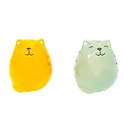 2pc Urban Cat Salt & Pepper Shakers Set Container Ceramic 6cm Grey/Orange