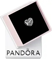 [PANDORA] Moments Women's Sterling Silver Family Heart Bracelet Charm