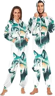 [Joisal] Funny Zombie Sweets Onesie Pajamas Warm Onesies Adults, Christmas Pjs Small