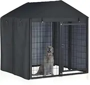RuiHiSong Outdoor Dog Kennel Cover, 600D Heavy Duty Waterproof 4 ft. x 4.3 ft. x 4.5 ft.Outdoor Large Full Cover(Cover Only)