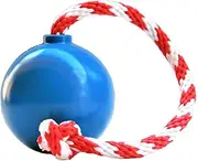 USA-K9 by SodaPup - Natural Rubber Cherry Bomb Chew Toy - Tug Toy - Retrieving Toy -Treat Dispenser - for Heavy Chewers - Made in USA - Blue - Large