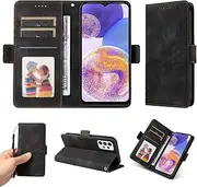 Compatible with Samsung Galaxy A23 5G / A23 4G Cover,Compatible with Samsung Galaxy F23 5G / M23 5G / M13 4G Card Slot Flop Side Clip Magnetic Flip Kickstand Wallet Phone Case Black