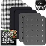 Air Fryer Liners for Instant Pot Vortex Plus 8 qt, Reusable Airfryer Inserts for Basket, 7pcs Dual Liner Accessory for 8 quart, Double Air Fryer Accessories by INFRAOVENS