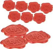 Hohopeti 10Pcs Self Adhesive Wax Seal Stickers for Wedding Invitations Decorative Envelope Sealing Stickers Vintage Embossed Design for Crafts and Cards