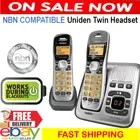 Uniden 2 Handset Twin Cordless Phones NBN OK Answering Machine Digital Display