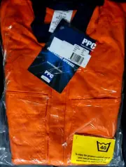 PPC Ohmtec Overalls, FR, Orange/Navy, Size 84L, Non-Reflective