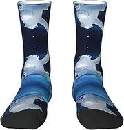 [EdWal] Soft white bear print Moisture Wicking Socks Sports Socks for Men and Women Warm thermal Boot Hiking Socks