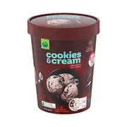 Woolworths Cookies & Cream Ice Cream 1L