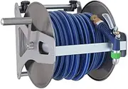 Metal Hose Reel, Wall Mounted Retractable Garden Hose Storage Holder, Portable Compact Water Pipe Watering Reel for Watering Plants, Clean The Floor, Car Wash,15m Ho,One Color-35m