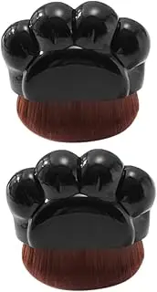 [Generic] 2pcs Cat Claw Foundation Brush Palettes Portable Makeup Brush Eyeshadow Palette Makeup Brush Holder Huda Flat Fluffy Makeup Brush Cleaning Bowl Made Liquid Blush Duo Plastic Black