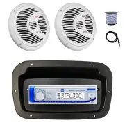 Dual Marine Receiver,Spa Bezel,Adapter, Antenna,Wire, 2x 8'' 180W White Speakers