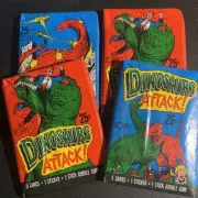 1988 TOPPS DINOSAURS ATTACK FOUR UNOPENED PACKS TRADING CARDS