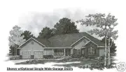 3 Bdrm 2 1/2 Bath 1926 SF Hip Roof Ranch / 2-3 Stall Garage House Building Plans