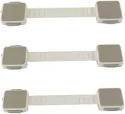 CORHAD 3Pcs Adjustable Safety Locks Easy to Install Latches for Cabinets Fridges Safety Straps to Prevent Injuries No Tools Required