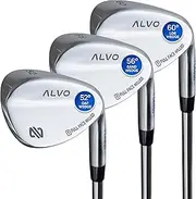 [Alvo Golf] TOUR INSPIRED Premium Golf Wedges set - 3 Golf Wedge Set, 52 56 60 Degree Wedge, Gap Wedge * Sand Wedge * Lob Wedge Golf Club for Men, Right Hand - Premium Tour Grip included - CNC Milled
