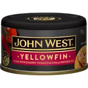 John West Yellowfin Tuna With Cherry Tomato & Chilli Infused Oil 90g