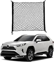 Rear Floor Style Cargo Net Compatible with Toyota RAV4 New 2025-2019, 2025 2024 2023 2022 2021 2020 2019 Premier SUV Nylon Mesh Car Tailgate Trunk Netting