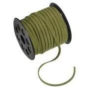 Faux Suede Leather Cord, 50 Yards 5mm Flat Suede Leather Lace [Army Green]