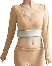 [Generic] Ladies Thermal Women's German Velvet Seamless Thermal Underwear Solid Color Slim Bottom Outer Wear Thick Warm Long Sleeves Top with Chest Pad Thermal Tops for Women Long Sleeve Pack