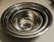 6.5 Inch, 8 Inch, 9.5 Inch stainless steel nesting bowls
