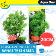 Aqua One Ecoscape Pollicem Ranae Tree Green Plastic Plant 20cm - Med (28388)
