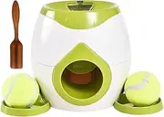 Dog Fetch Ball Thrower - Automatic Baseball Throwing Machine | Interactive Ball Shooter Toy Mental Stimulating Enrichment with Feeder for Aggressive Chewers Outdoor Indoor Training