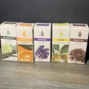 Lot Of 5 Multi Purpose Essential Oil Lemon, Lavender, Sweet Orange, White Tea