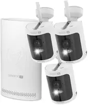 [Swann] AllSecure 4K Wireless, Wi-Fi Home Security System with 3X Wire-Free Indoor or Outdoor Cameras & 3X Rechargeable Batteries, NVR Tower, Always Charged, Always Secure-SWNVK-AS4K800SD3