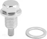 XYWHPGV M12 x 1.5 Silver Tone Magnetic Engine Oil Pan Drain Bolt Screw w Billet for Car(64768 c647d 2cb5e af329 ea69d e7586